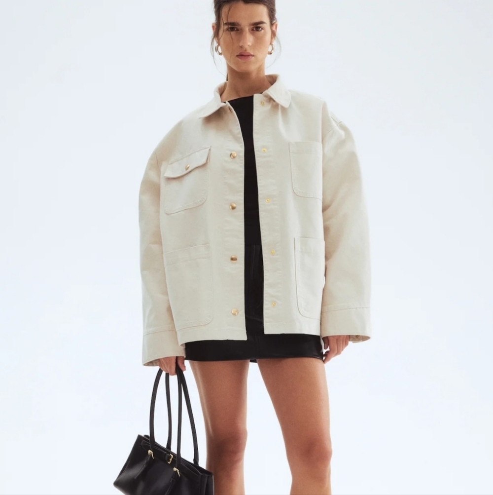 NEW H&M Utility Jacket With Corduroy Collar
